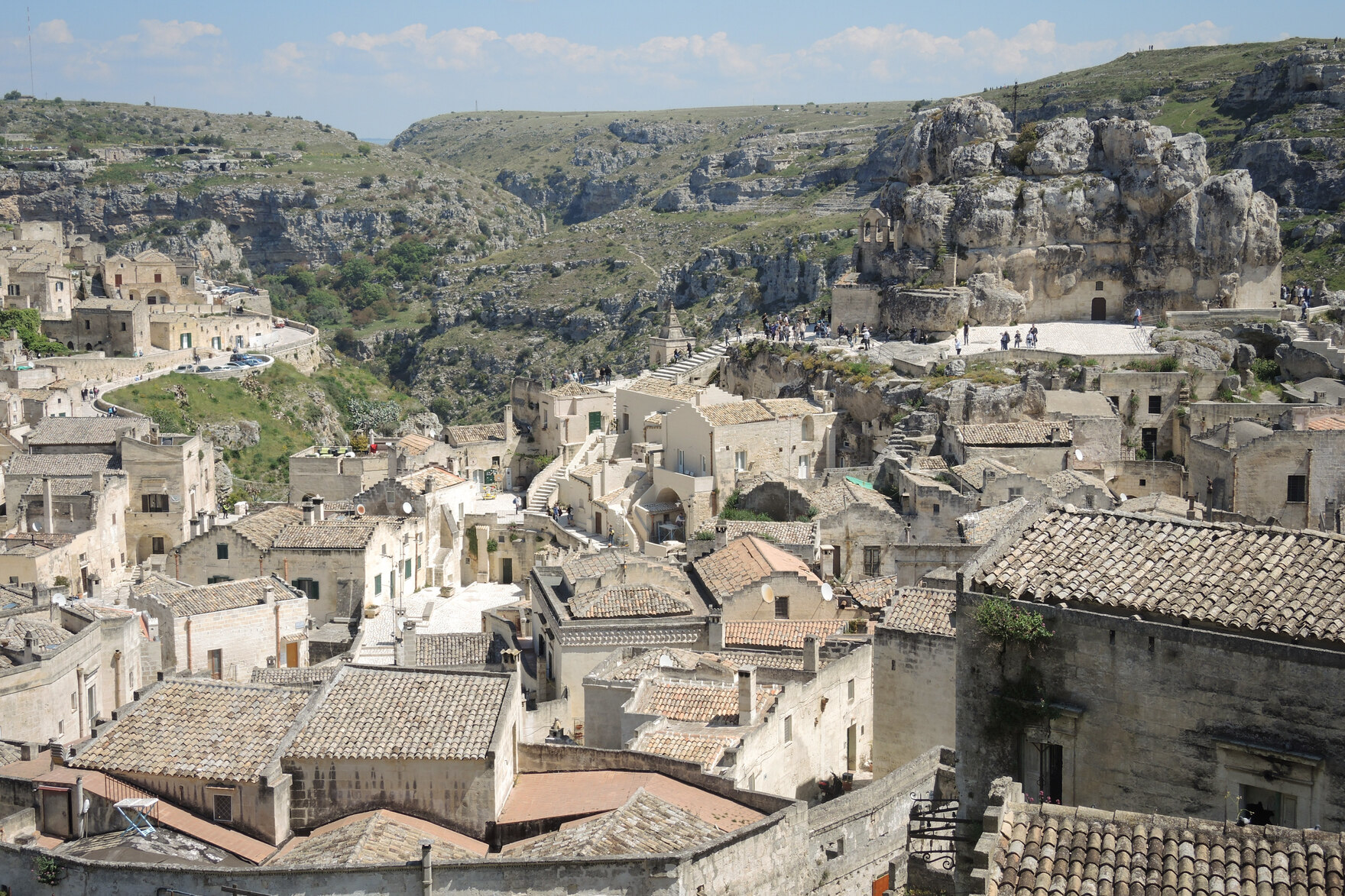 Luftaufnahme der Altstadt von Matera.